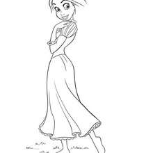 Beautiful RAPUNZEL coloring page