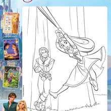 RAPUNZEL and FLYNN RIDER coloring sheet - Coloring page - DISNEY coloring pages - TANGLED coloring pages