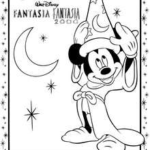 Fantasia MICKEY MOUSE with HAT  3 coloring page