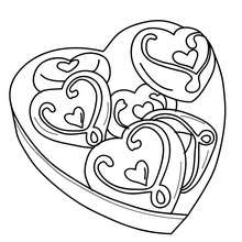 Heart box coloring page