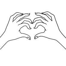 Hand heart coloring page