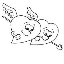 Two hearts coloring page - Coloring page - HOLIDAY coloring pages - VALENTINE coloring pages - HEART coloring pages