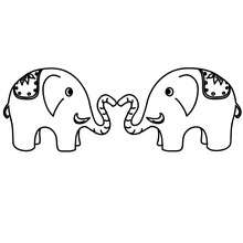 Love Elephants coloring page