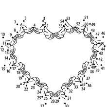 Heart wreath printable connect the dots game