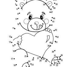 LOVE BEAR dot to dot - hard - Free Kids Games - CONNECT THE DOTS games - VALENTINE'S DAY dot to dot games