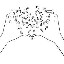 Heart in Hands printable connect the dots game