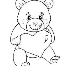 Love Bear coloring page - Coloring page - HOLIDAY coloring pages - VALENTINE coloring pages - Free VALENTINE coloring pages