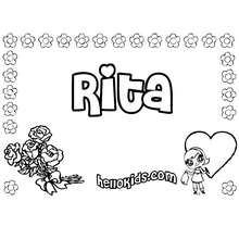Rita - Coloring page - NAME coloring pages - GIRLS NAME coloring pages - R names for girls coloring posters