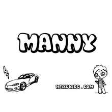Manny coloring page - Coloring page - NAME coloring pages - BOYS NAME coloring pages - M+N boys names coloring posters