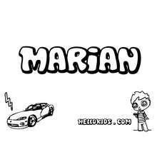 Marian coloring page - Coloring page - NAME coloring pages - BOYS NAME coloring pages - M+N boys names coloring posters