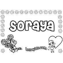Soraya coloring page - Coloring page - NAME coloring pages - GIRLS NAME coloring pages - S girls names coloring posters