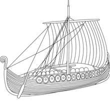 Viking ship side view coloring page - Coloring page - TRANSPORTATION coloring pages - BOAT coloring pages