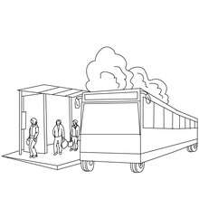 Bus station coloring page - Coloring page - TRANSPORTATION coloring pages - BUS coloring pages