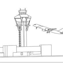 Control Tower at the airport coloring page