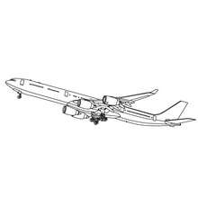 Airplane side view coloring page