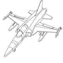 Flying fighter coloring page - Coloring page - TRANSPORTATION coloring pages - PLANE coloring pages