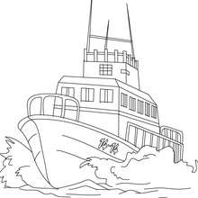 Coast guard boat coloring page
