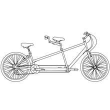Tandem bicycle coloring page
