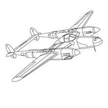 Flying plane coloring page