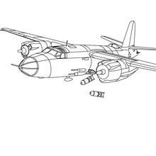 War plane coloring page - Coloring page - TRANSPORTATION coloring pages - PLANE coloring pages