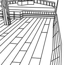 Fishing boat deck coloring page