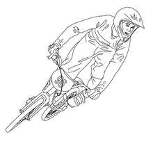 Racing biker coloring page