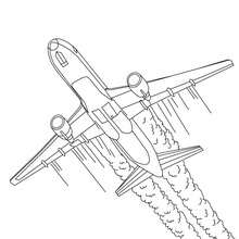 Plane take off coloring page - Coloring page - TRANSPORTATION coloring pages - PLANE coloring pages