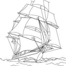 17th century ship coloring page - Coloring page - TRANSPORTATION coloring pages - BOAT coloring pages