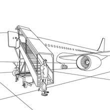 Plane passanger coloring page - Coloring page - TRANSPORTATION coloring pages - PLANE coloring pages