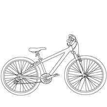 Mountain bike colouring picture - Coloring page - TRANSPORTATION coloring pages - BIKE coloring pages