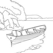 Rowboat on the lake coloring page - Coloring page - TRANSPORTATION coloring pages - BOAT coloring pages