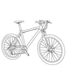 Mountain bike coloring page - Coloring page - TRANSPORTATION coloring pages - BIKE coloring pages