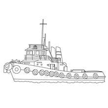 Tugboat coloring page