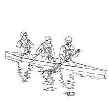 Canoe on the river coloring page - Coloring page - TRANSPORTATION coloring pages - BOAT coloring pages