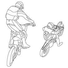Trail bikers coloring page