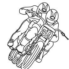 Two Trail bikers coloring page - Coloring page - TRANSPORTATION coloring pages - MOTORCYCLE coloring pages