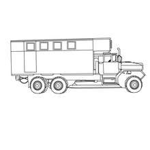 Expansible van coloring page - Coloring page - TRANSPORTATION coloring pages - TRUCK coloring pages