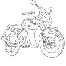 Sport motorcycle color in coloring page