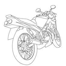 Sport motorcycle back view coloring page