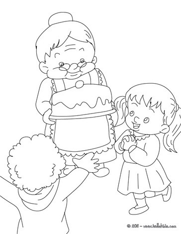 Grandmother's cake coloring pages - Hellokids.com