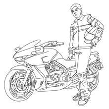 Motorcycle racer coloring page - Coloring page - TRANSPORTATION coloring pages - MOTORCYCLE coloring pages