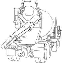 Cement truck coloring page - Coloring page - TRANSPORTATION coloring pages - TRUCK coloring pages