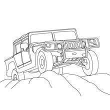 Pick up Hummer coloring page - Coloring page - TRANSPORTATION coloring pages - PICKUP TRUCK coloring pages