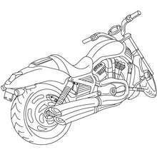 Harley Davidson color in - Coloring page - TRANSPORTATION coloring pages - MOTORCYCLE coloring pages