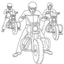 Harley Davidson Bikers coloring page - Coloring page - TRANSPORTATION coloring pages - MOTORCYCLE coloring pages