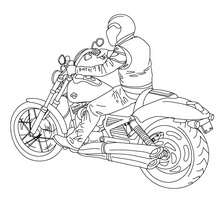 Harley Davidson Biker coloring page - Coloring page - TRANSPORTATION coloring pages - MOTORCYCLE coloring pages