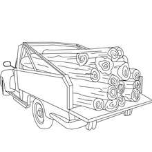 Pick up with wood coloring page - Coloring page - TRANSPORTATION coloring pages - PICKUP TRUCK coloring pages