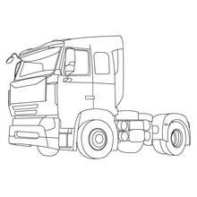 Tractor trailer coloring page