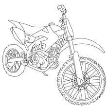 Trail motorcycle - Coloring page - TRANSPORTATION coloring pages - MOTORCYCLE coloring pages