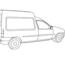 Small van coloring page - Coloring page - TRANSPORTATION coloring pages - TRUCK coloring pages